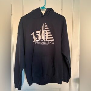 HBO Industry navy blue hooded sweatshirt size large Pierpoint